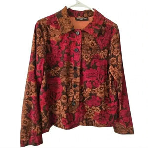 Briggs New York Petite Boho Floral Tapestry Blazer Jacket